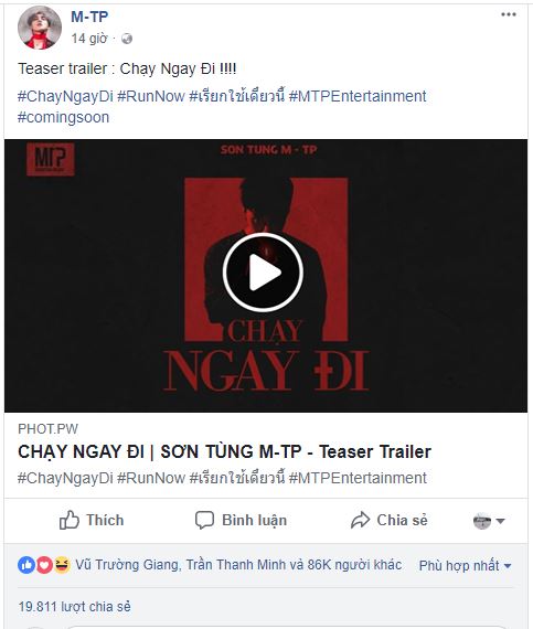 MV Chạy ngay đi: Những con số biết nói cho thấy sức hút của Sơn Tùng M-TP